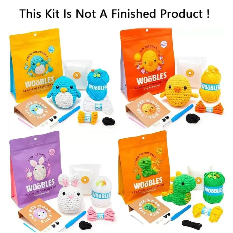 Beginner Crochet Animal Kit with Hooks